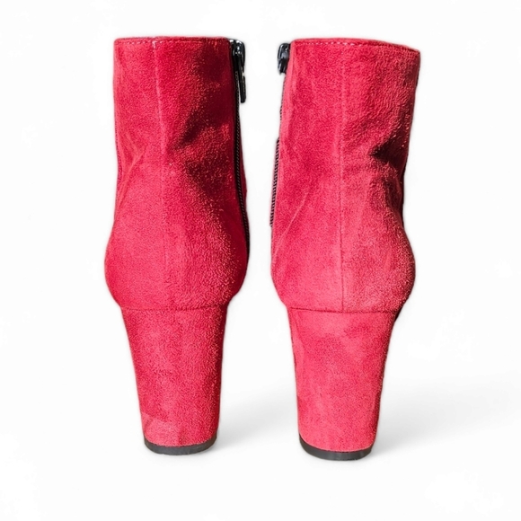 Eric Michael Arco Red Suede Chunky Heel Ankle Boots Size 36/5 - Picture 11 of 12